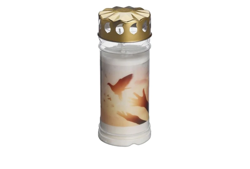 CANDELA BOLSIUS DIN PLASTIC CU CAPAC BO 5D CAP PORUMBEI A 